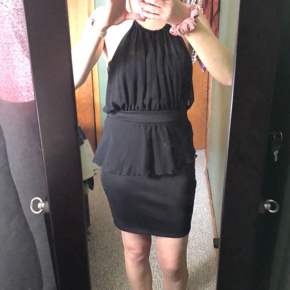 Black peplum dress